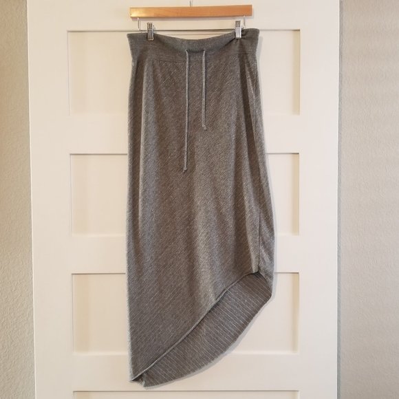 Alternative Dresses & Skirts - Gray Alternative Earth Asymmetrical Maxi Skirt With Silver Detail